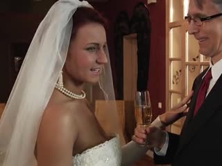Perverted bride can't stay away from old cocks