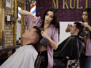 Anal finale in the salon