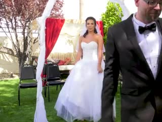 There comes the bride
